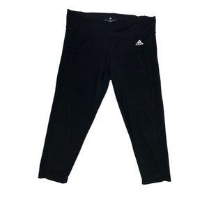 Adidas Climalite 3/4 Tight Crop Workout Running Gym Black Size Large